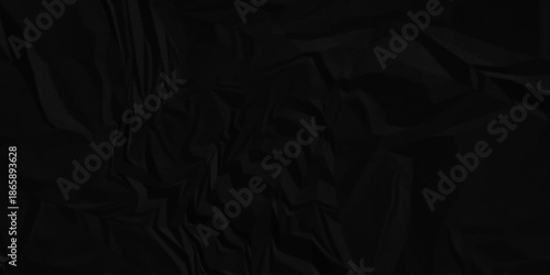 Paper texture background, Old paper background ripple soft black pattern wave crumple. Crushed and creased soft paper. Abstract wrinkle effect grunge and rough backdrop vintage page.