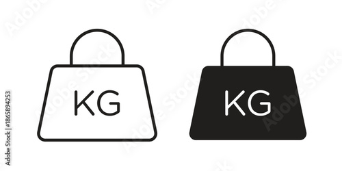 Weight icons set designed in filled, outline, line and stroke style