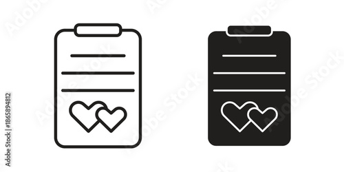 Wish list icons set designed in filled, outline, line and stroke style