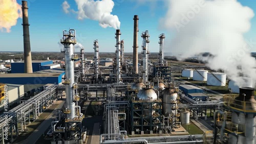 Wallpaper Mural Industrial refinery complex with storage tanks Torontodigital.ca