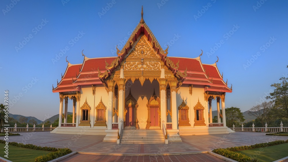 Fototapeta premium Buddhist Temple in the Mountains