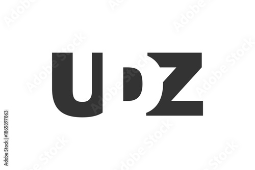 UDZ logo design. Initial letter U D Z bold font style for tech startups, consulting, corporate branding. Creative company name, headlines typography identity, trendy logotype.