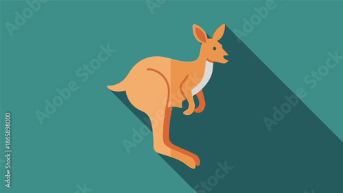 A cartoon kangaroo in motion illustration.