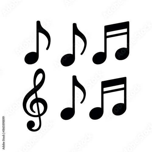 Music notes vector illustration for musical notation sheet music song melody and treble clef design element