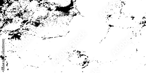 Abstract grunge pattern featuring dark black ink splashes and blue liquid water drops on a transparent vector texture with artistic paint spray stains