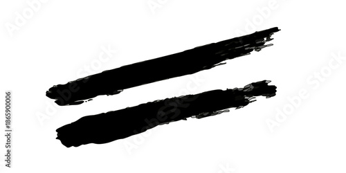 Isolated vector design featuring a black ink pen and silhouettes of a white feather and black feather on a brown wood texture with a torn grunge paper frame and a vanilla pod bean