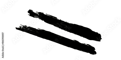 Isolated black and white vector illustration of a burnt vanilla bean pod stick matching a black silhouette of a white feather macro nature object