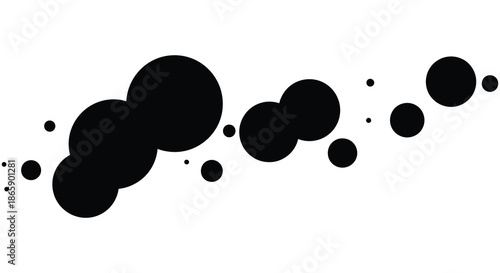 abstract arrangement of varying sized black circles against a white background a minimalist composition silhouette