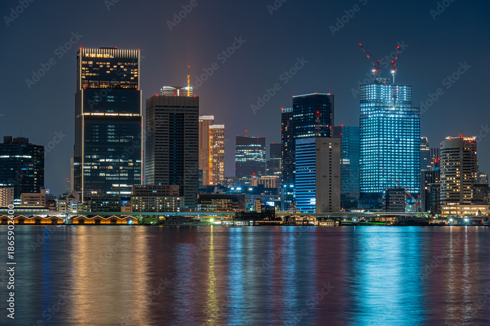 Naklejka premium 日本 東京都心の夜景 都市景観