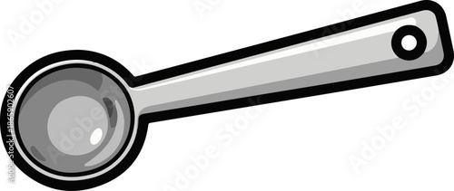 A simple cartoon-style depiction of a grey tablespoon with a black outline