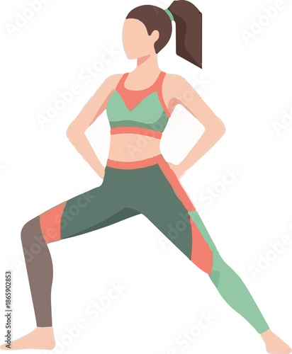 Woman in yoga pose, fitness activewear