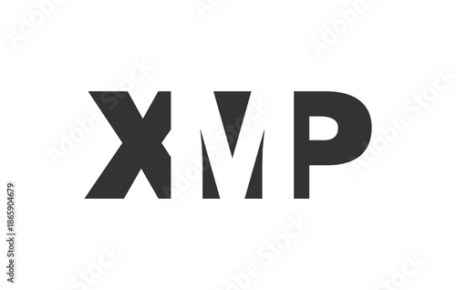 XMP logo design. Initial letter X M P bold font style for tech startups, consulting, corporate branding. Creative company name, headlines typography identity, trendy logotype.