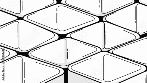 Geometric abstract pattern with rounded triangular shapes and subtle shading