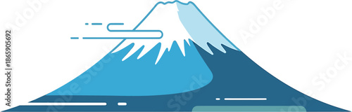 Iconic Mount Fuji With Snow Cap and Wispy Clouds A Symbol of Japan's Natural Beauty and Serenity