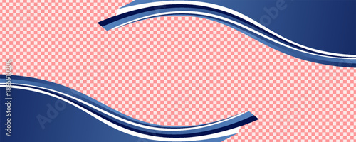 Blue business wave banner on white background for page list, book, card, banner, sheet, album, art design template. Vector illustration for business.