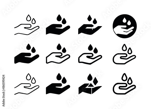 Workplace Hygiene Icons. Workplace hygiene standards. Icon set. Set Logo of Workplace hygiene standards: hand washing. harmonious logo variations of the same