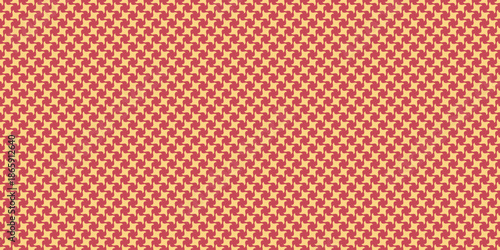Abstract geometric pattern.  Elegant red and beige houndstooth design, perfect for textile prints, website backgrounds, or fashion projects.