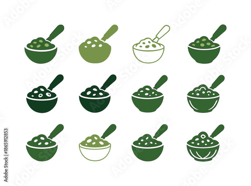 Olive Tapenade Logos. Olive tapenade. Icon set. Set Logo of Olive tapenade: spread knife. harmonious logo variations of the same emblematic concept, each with