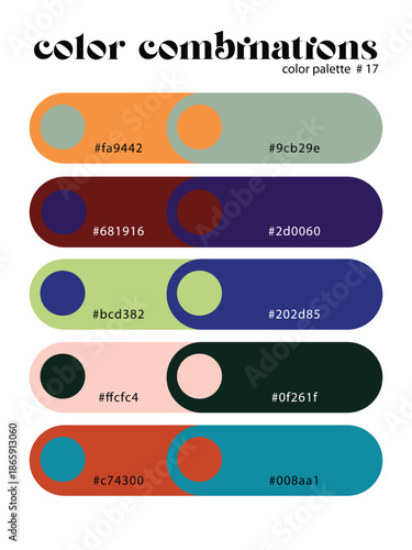 Systematically  Color collection Combinations that you can use in  multiple ways, whether you want color combinations for clothes, home paint or anything else,