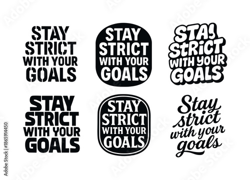 Creative Lettering Grid. Stay strict with your goals. Set lettering. harmonious lettering variations of the same emblematic concept, each with different