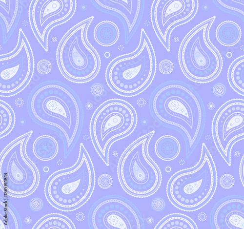 Botany paisley on seamless pattern chic. Paint carpet with outline ethnicity. Ethnic drawing and tropical custom.