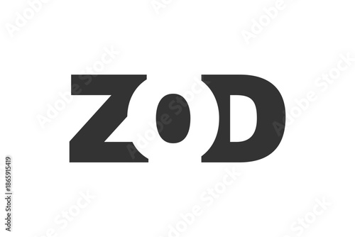 ZOD logo design. Initial letter Z O D bold font style for tech startups, consulting, corporate branding. Creative company name, headlines typography identity, trendy logotype.