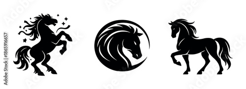 Three silhouetted animals on a gradient dark background