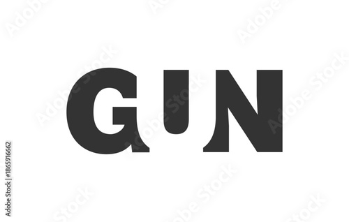 GUN logo design. Initial letter G U N bold font style for tech startups, consulting, corporate branding. Creative company name, headlines typography identity, trendy logotype.