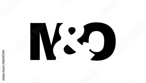 MO logo design in bold style. Black white identity symbol. Modern typography emblem. Corporate branding icon.