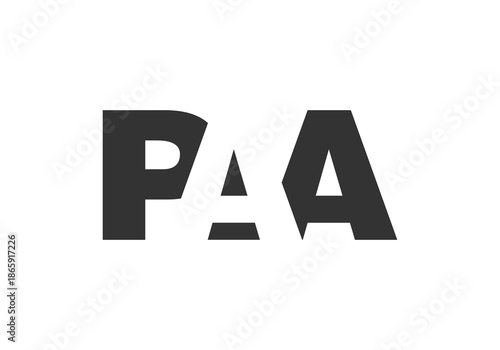PAA logo design. Initial letter P A A bold font style for tech startups, consulting, corporate branding. Creative company name, headlines typography identity, trendy logotype.