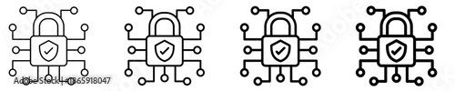 Data Security Icon Set Different Style Collection
