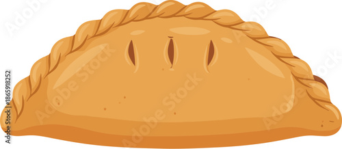 Detailed Flat Pastry Turnover Icon for Sweet or Savory Treat