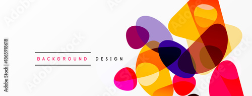 Abstract colorful overlapping circles. White background features text background design. Modern graphic element, vibrant hues present.