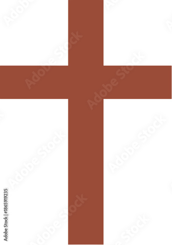 Simple Solid Shape Christian Symbol, Faith and Worship Concept Illustration