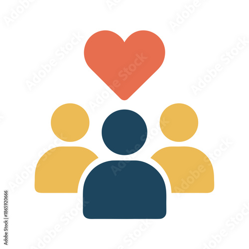 Community and Social Responsibility Icon with Heart