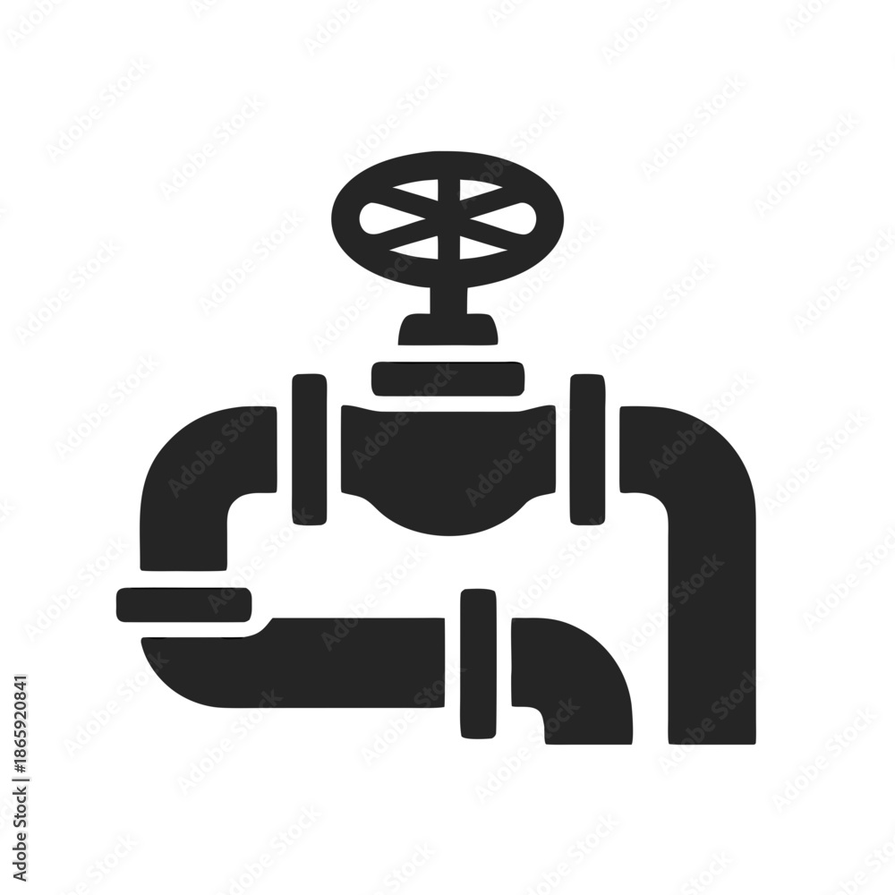 Fototapeta premium Industrial Pipeline Valve Icon, Utility Infrastructure