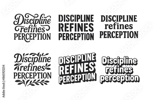 Harmonious Lettering Grid. Discipline refines perception. Set lettering. harmonious lettering variations of the same emblematic concept, each with different