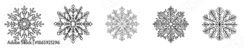 Crisp Black and White Snowflake Design