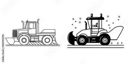 Winter's Giant, Mechanical Beast: Snowplow Line Art