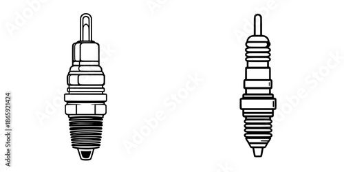 A Single Spark Plug in Black and White