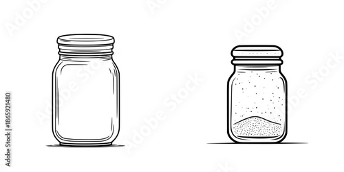 Elegant Line Art Spice Jar, Simplistic and Chic