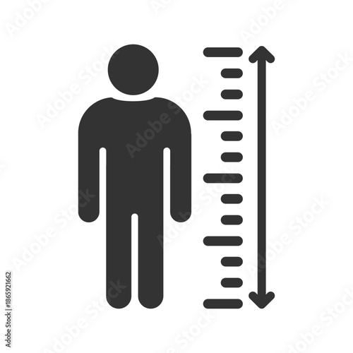 Measurement height human tall icon isolated.