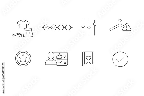Set of simple line icons for fashion and online shopping apps
