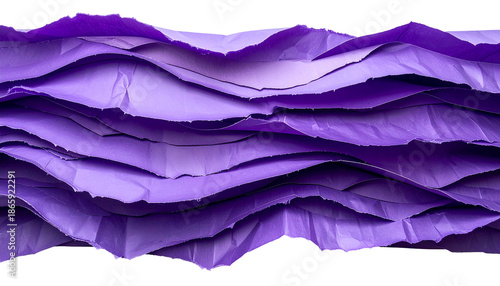 Wallpaper Mural Close up of layered, torn purple paper creating a wave-like design Torontodigital.ca