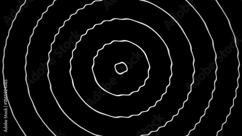 black and white circle zoom out motion