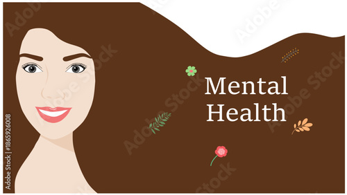 World mental health day, Mental healt, positive thinking, mindfulness, happiness concept. vector illustrations	
