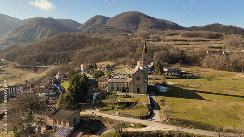 Santi Salvatore e Gallo church in Rabbini di Morfasso, a picturesque Italian village