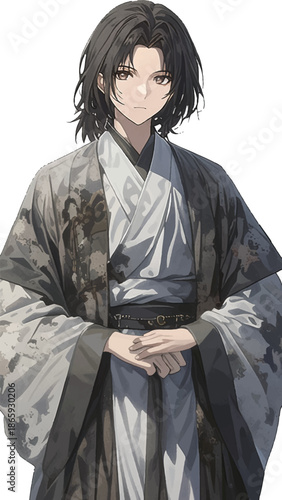 Elegant Attire: A striking individual adorned in traditional attire, exuding a sense of refined culture.