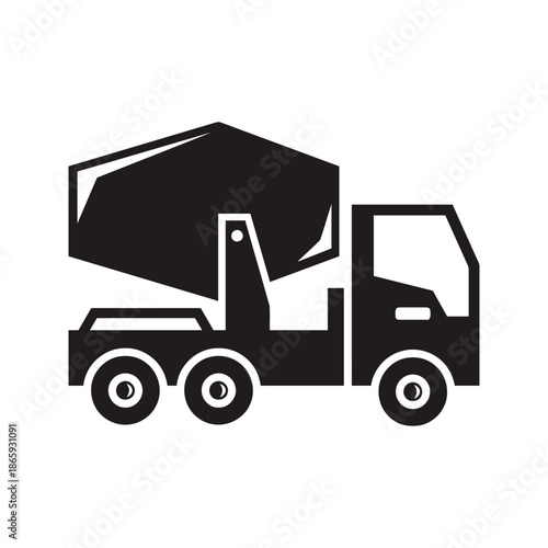 Black Dump Truck Icon.