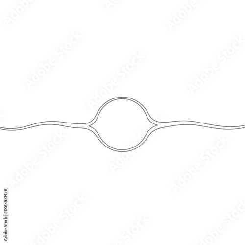 A delicate and intricate white line drawing of a continuous flowing shape with smooth curves
